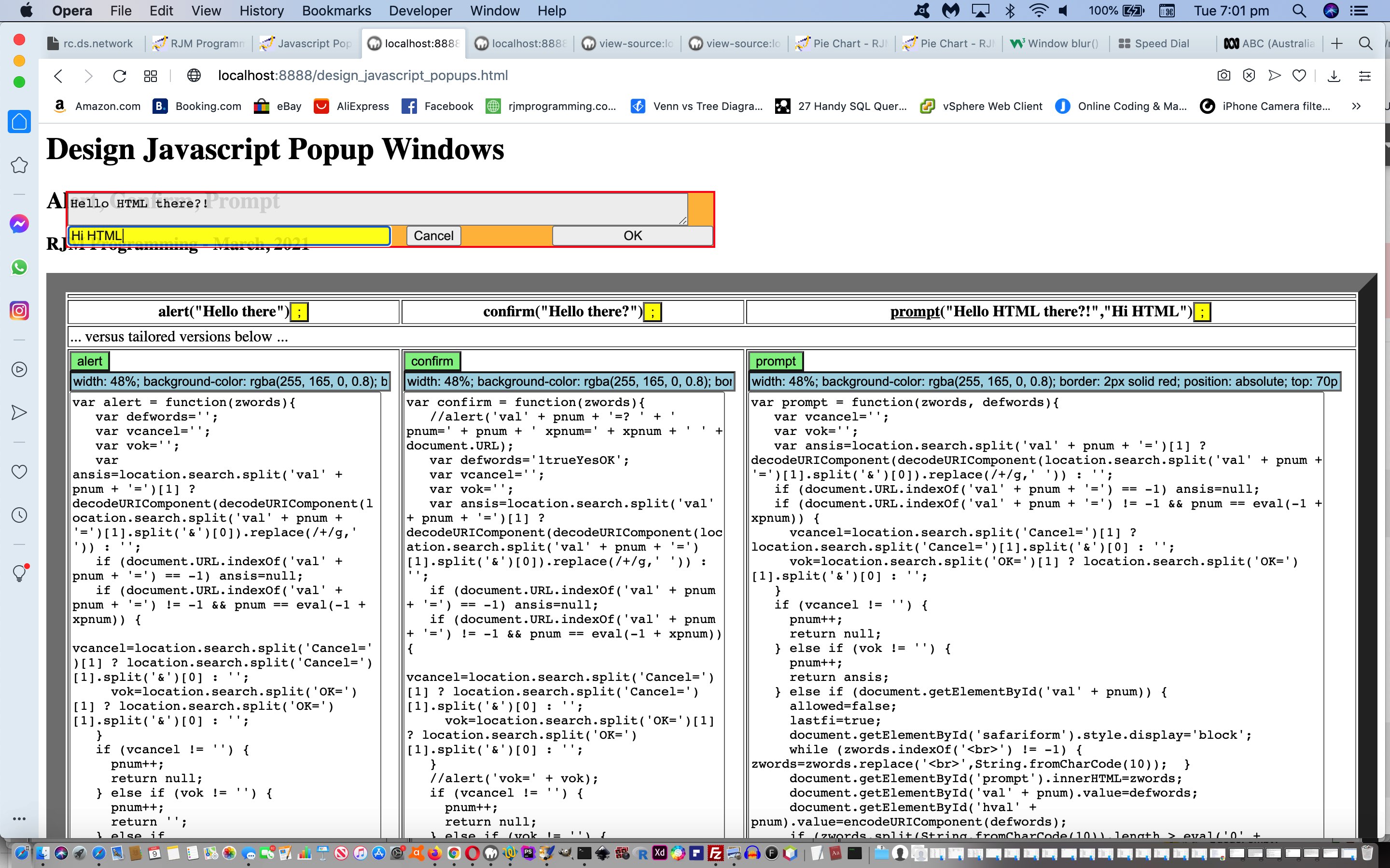 Javascript Popup Window HTML Alternative Save Tutorial