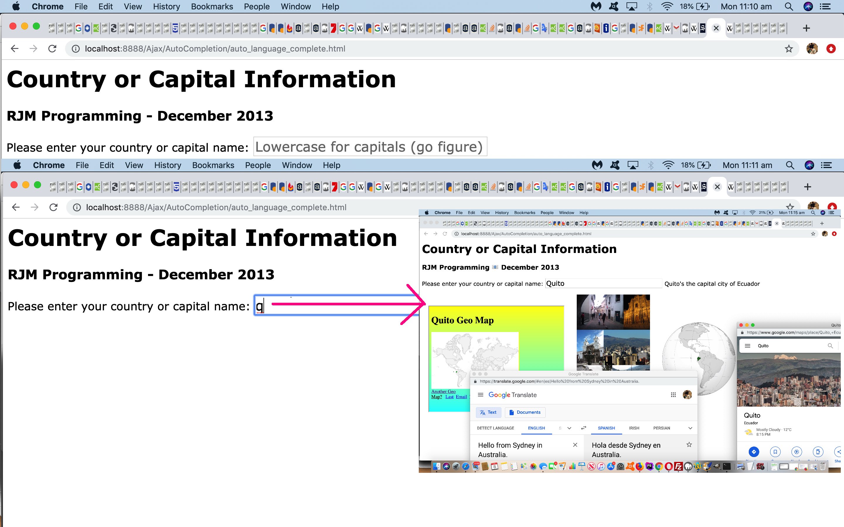 Ajax Auto-completion Internationalization Capitals Tutorial