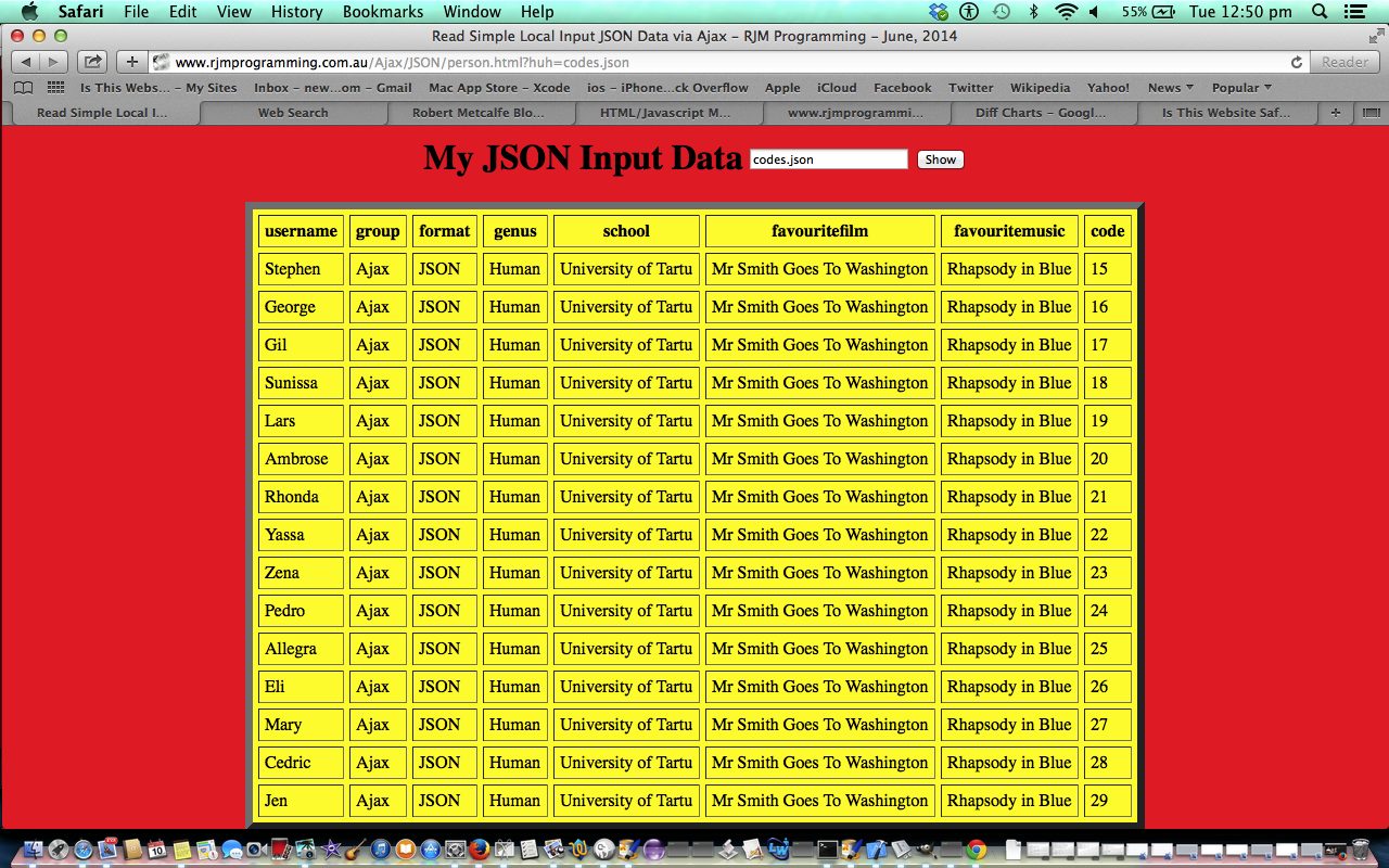 Ajax Local JSON Primer Tutorial