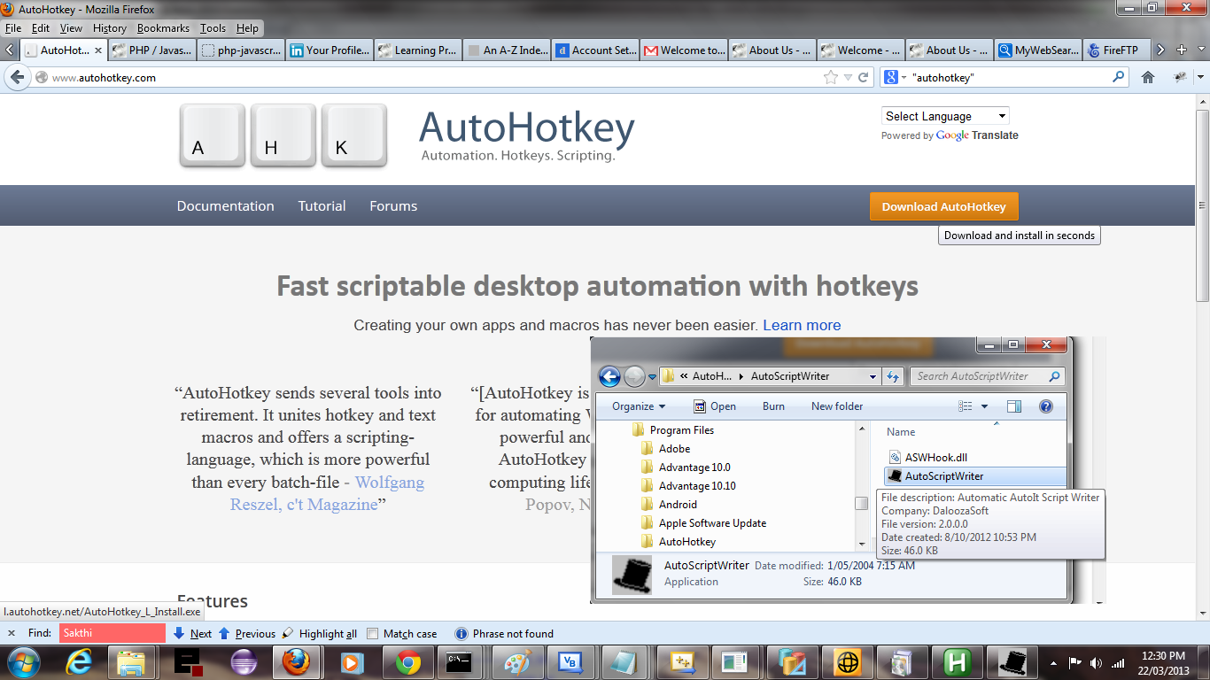 AutoHotKey Primer Tutorial ... http://www.autohotkey.com