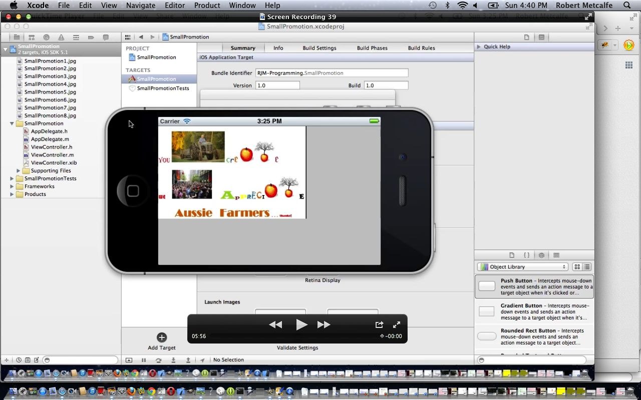 Objective-C iOS iPhone App UIImageView Animation Primer Tutorial