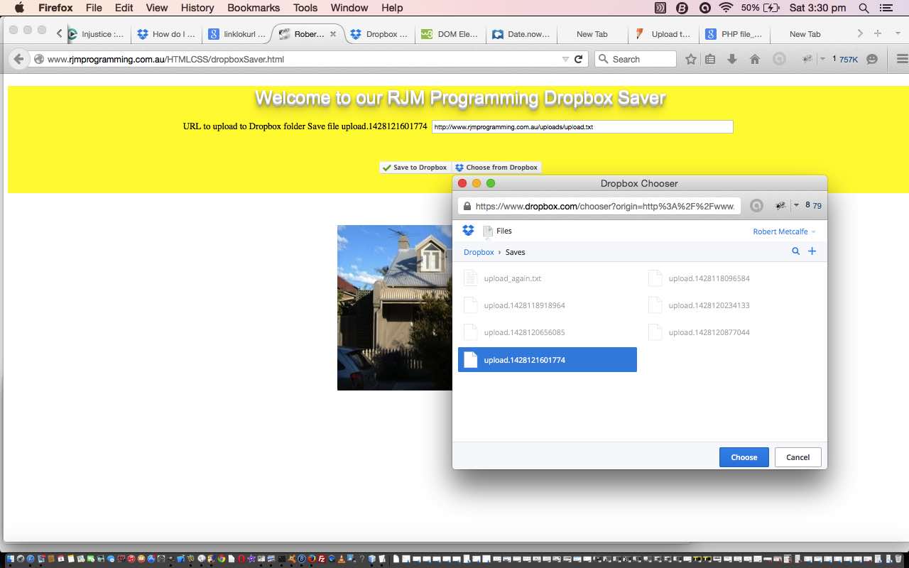 Dropbox API Saver and Chooser Tutorial