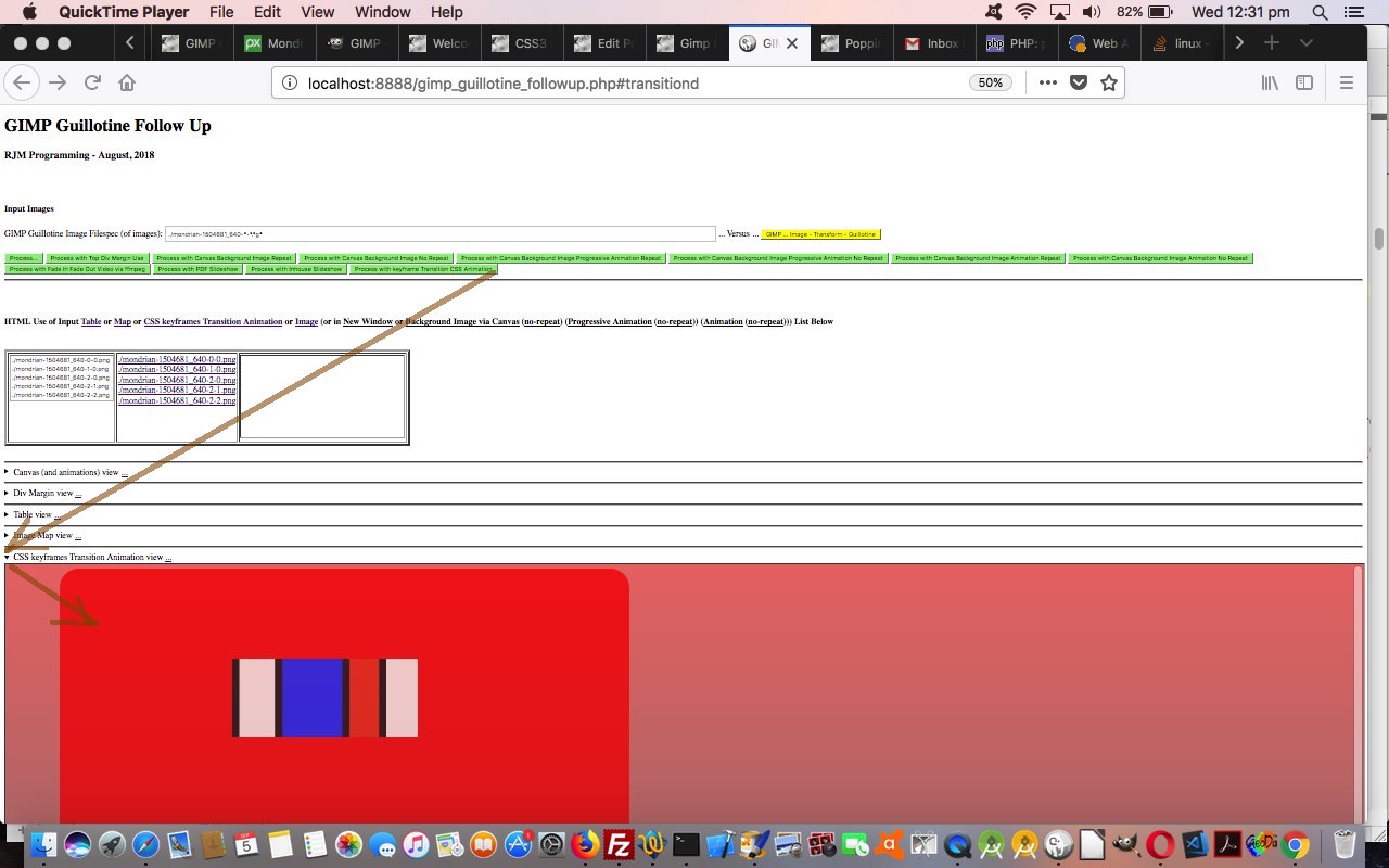 Gimp Guillotine Follow Up CSS keyframes Transition Tutorial