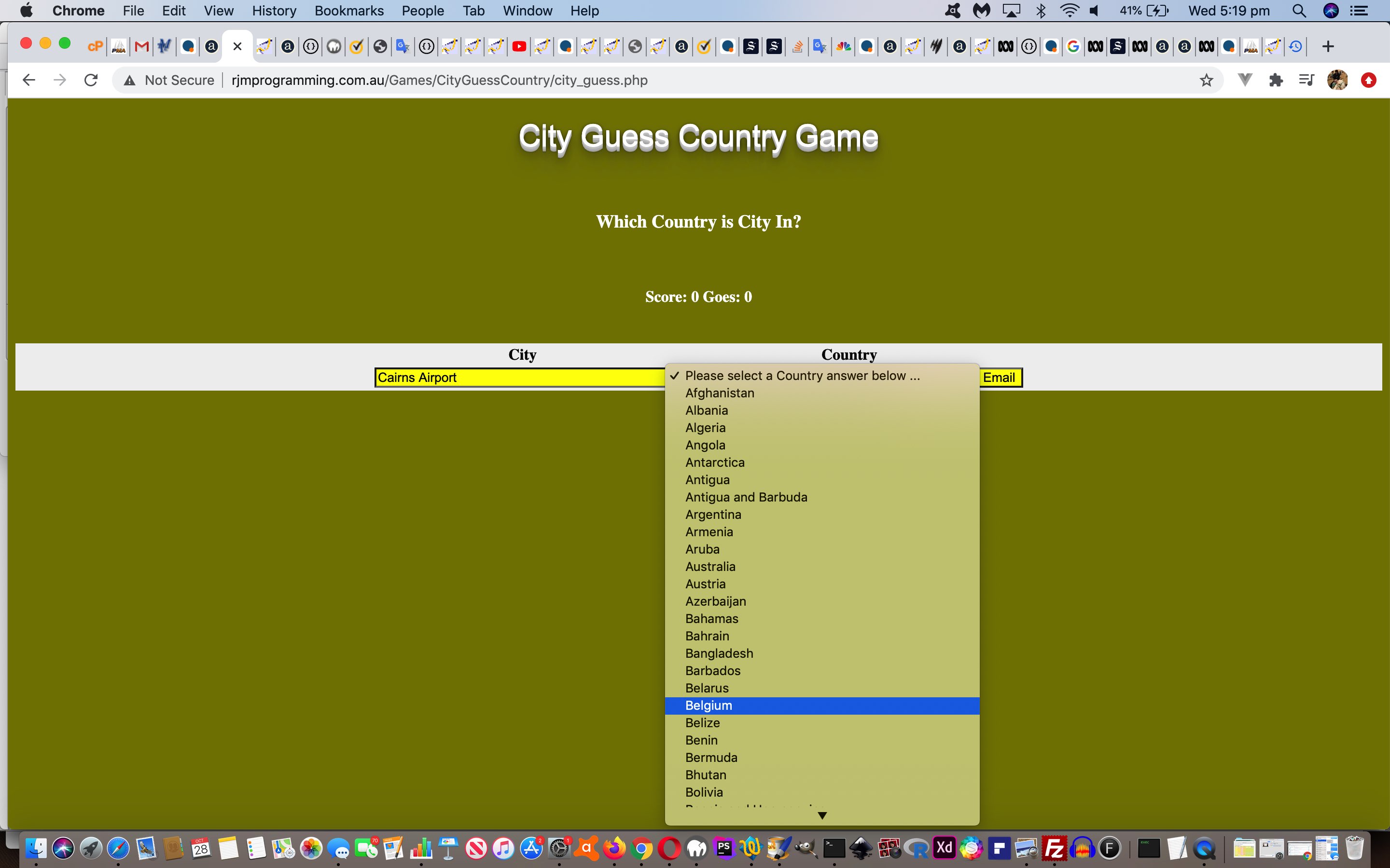 PHP City Guess Country Game Data Extension Tutorial
