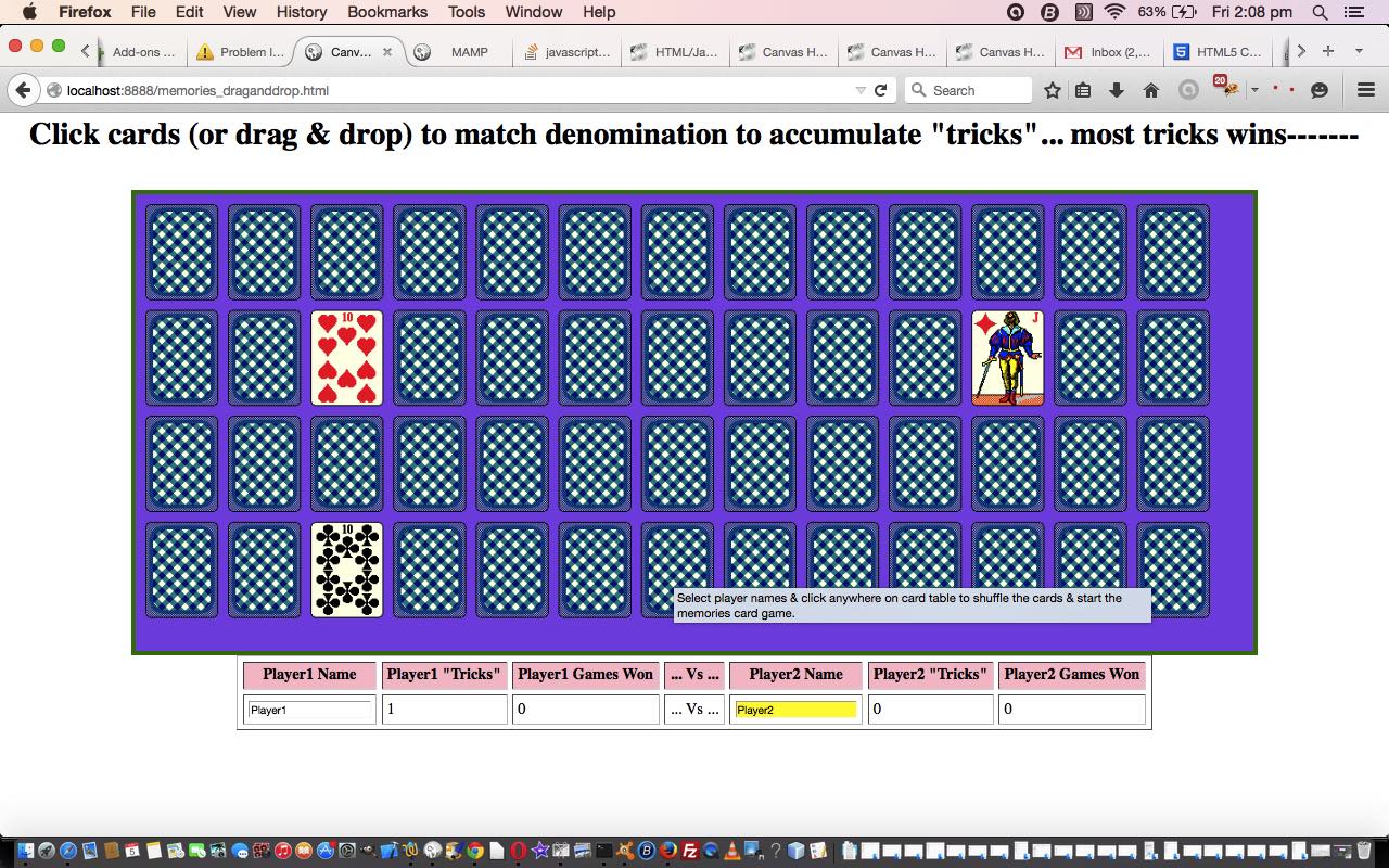 HTML Canvas Memories Game Drag and Drop Tutorial