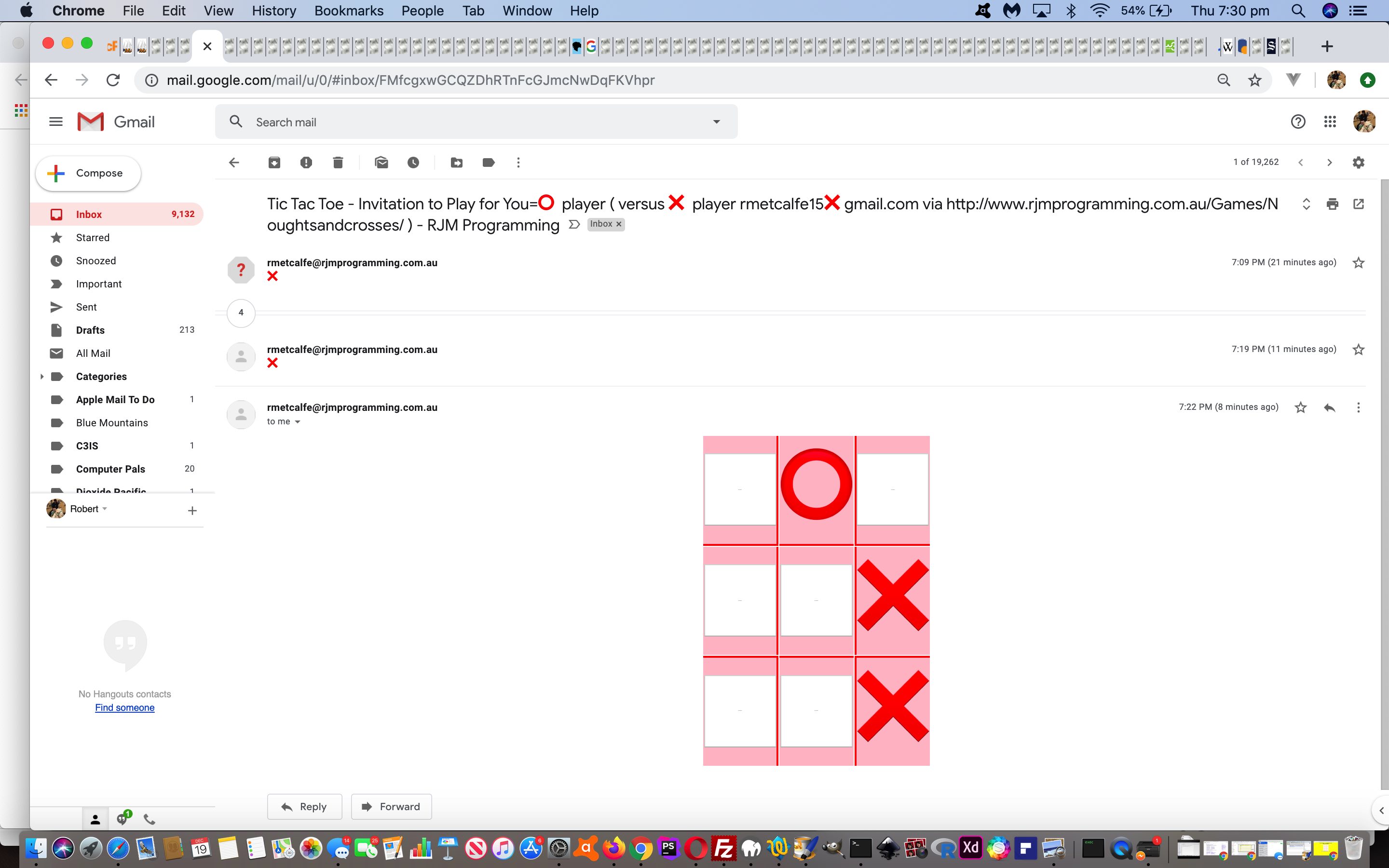 Tic-Tac-Toe Two Email Players via Inline HTML Email Tutorial