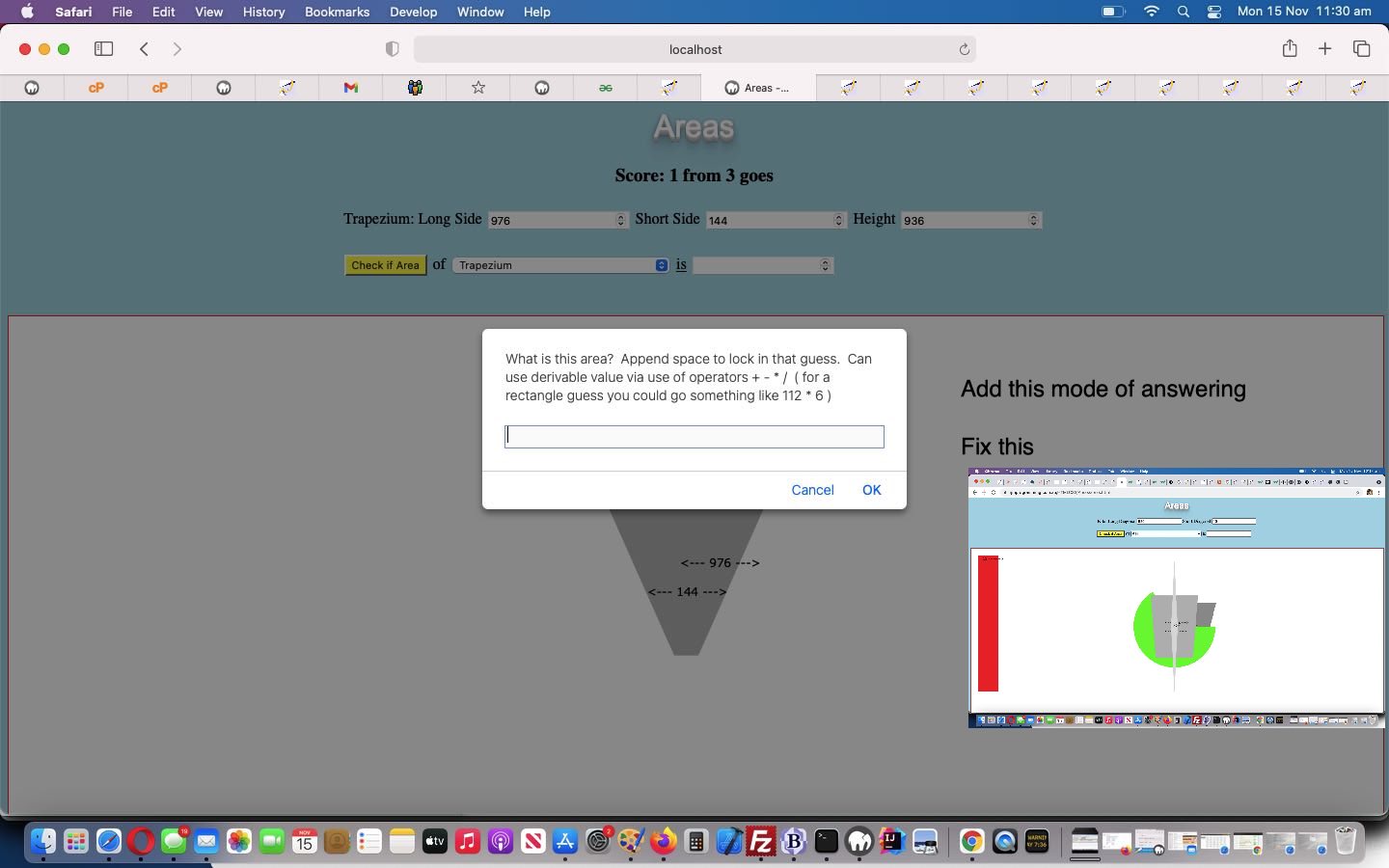 HTML/Javascript Area Derivation Tutorial