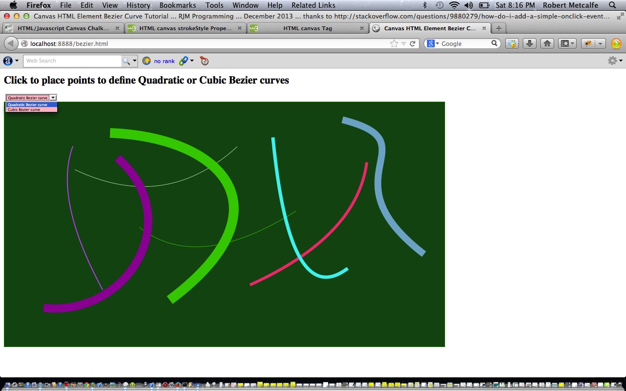 HTML/Javascript Canvas Bezier Curve Tutorial