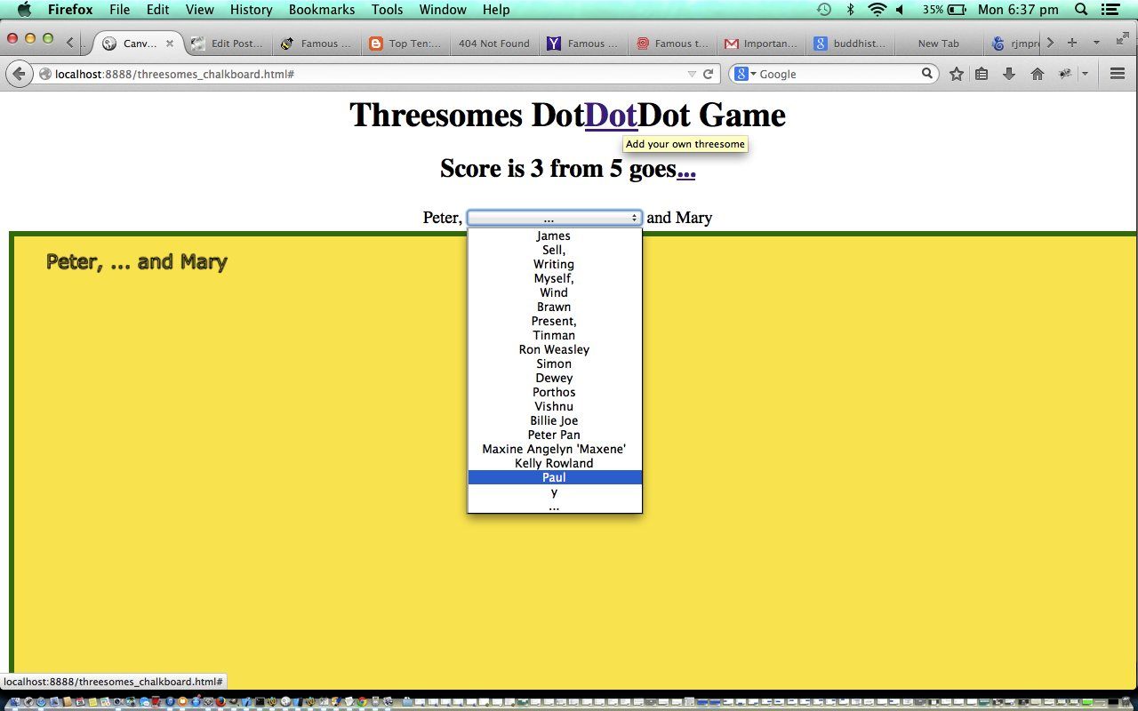 HTML/Javascript Threesome Guessing Game Tutorial