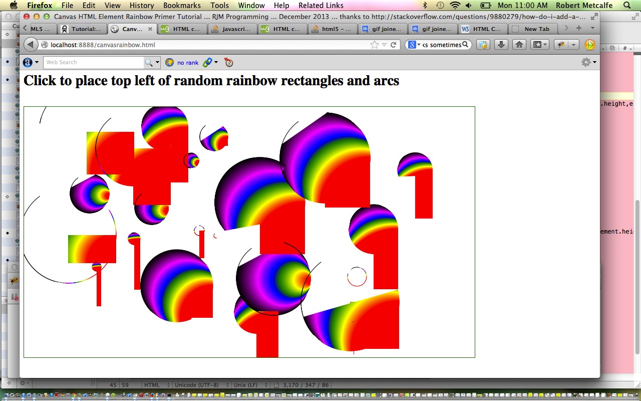 HTML/Javascript Canvas Rainbow Primer Tutorial