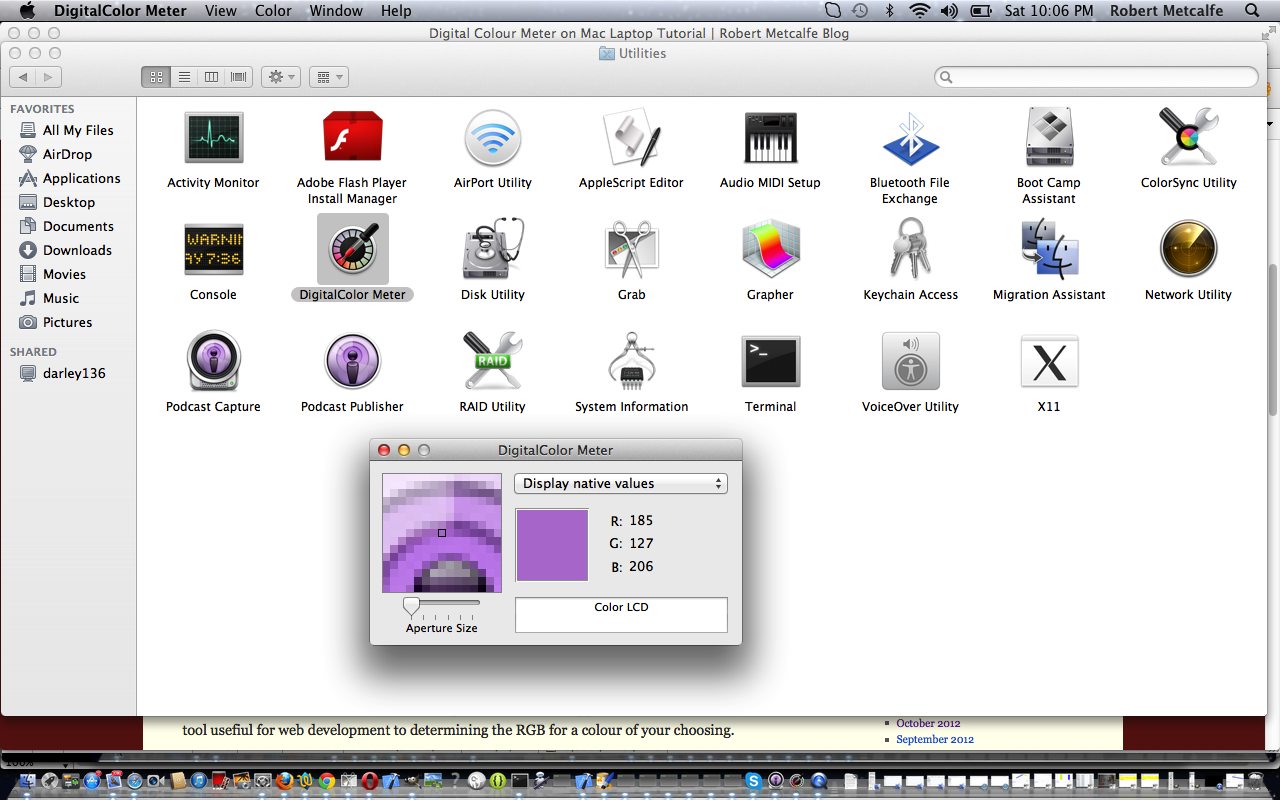 Digital Colour Meter on Mac Laptop Tutorial