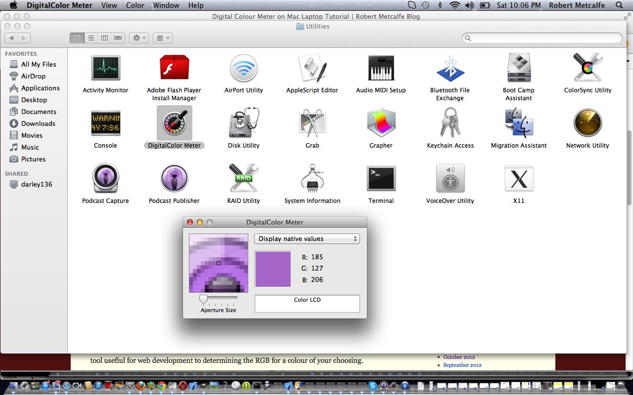 Digital Colour Meter on Mac Laptop Tutorial