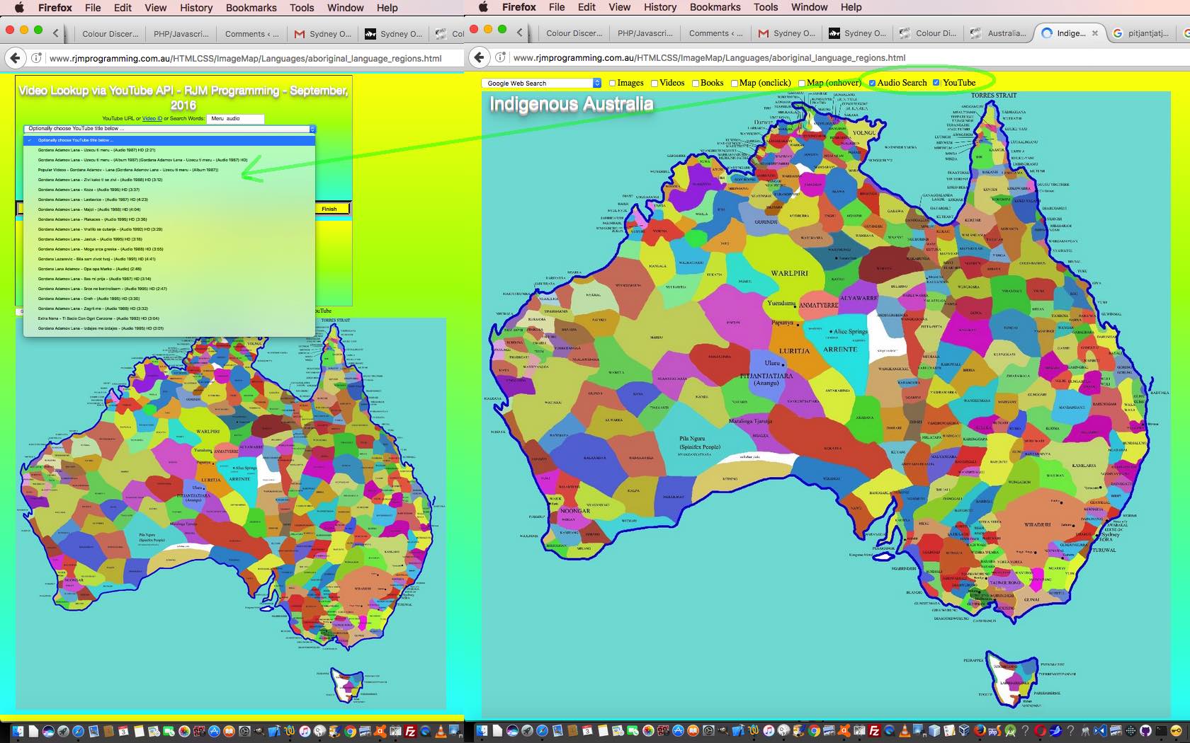 Australian Indigenous Language HTML Map Audio and YouTube Tutorial