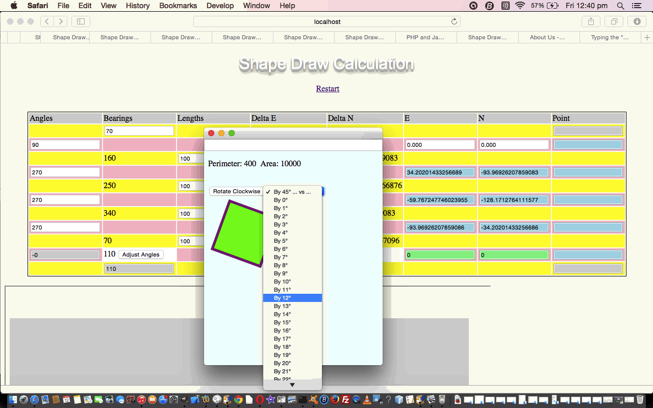 PHP and Javascript and CSS Shape Rotation Tutorial