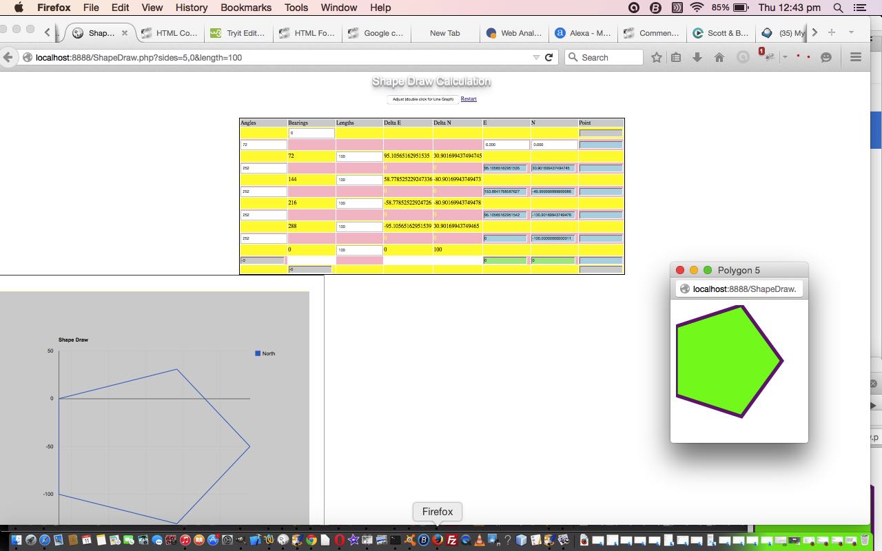 PHP and Javascript and CSS Shape Drawing Tutorial