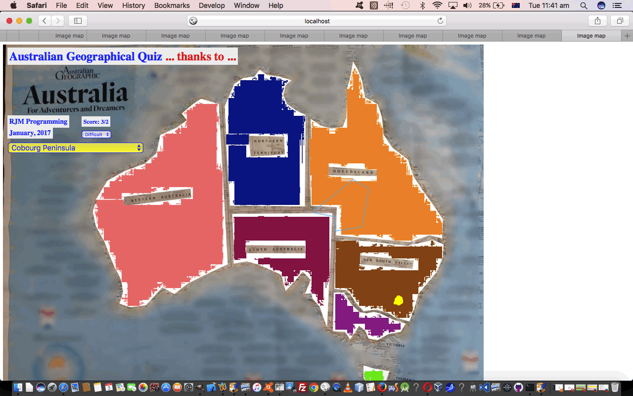 Australian Geographical Quiz Primer Tutorial