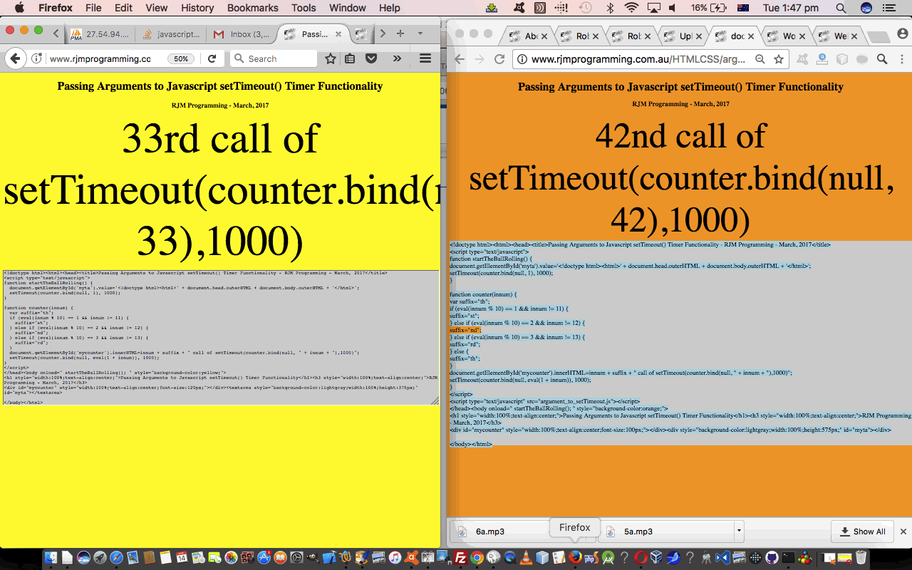 Binding Javascript setTimeout Arguments Trace Tutorial