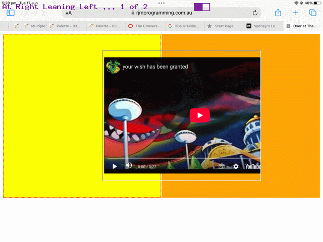 Tabular Layout Right Hand Iframe Left Overlaying Tutorial
