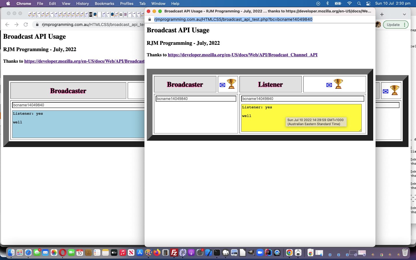 Broadcast Channel API Same Domain Sharing Tutorial