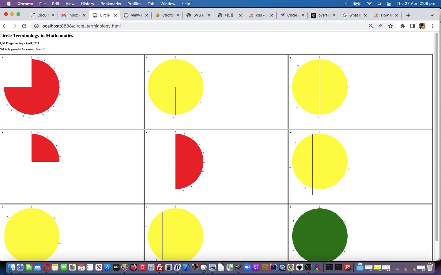 Circle Terminology in Mathematics Tutorial