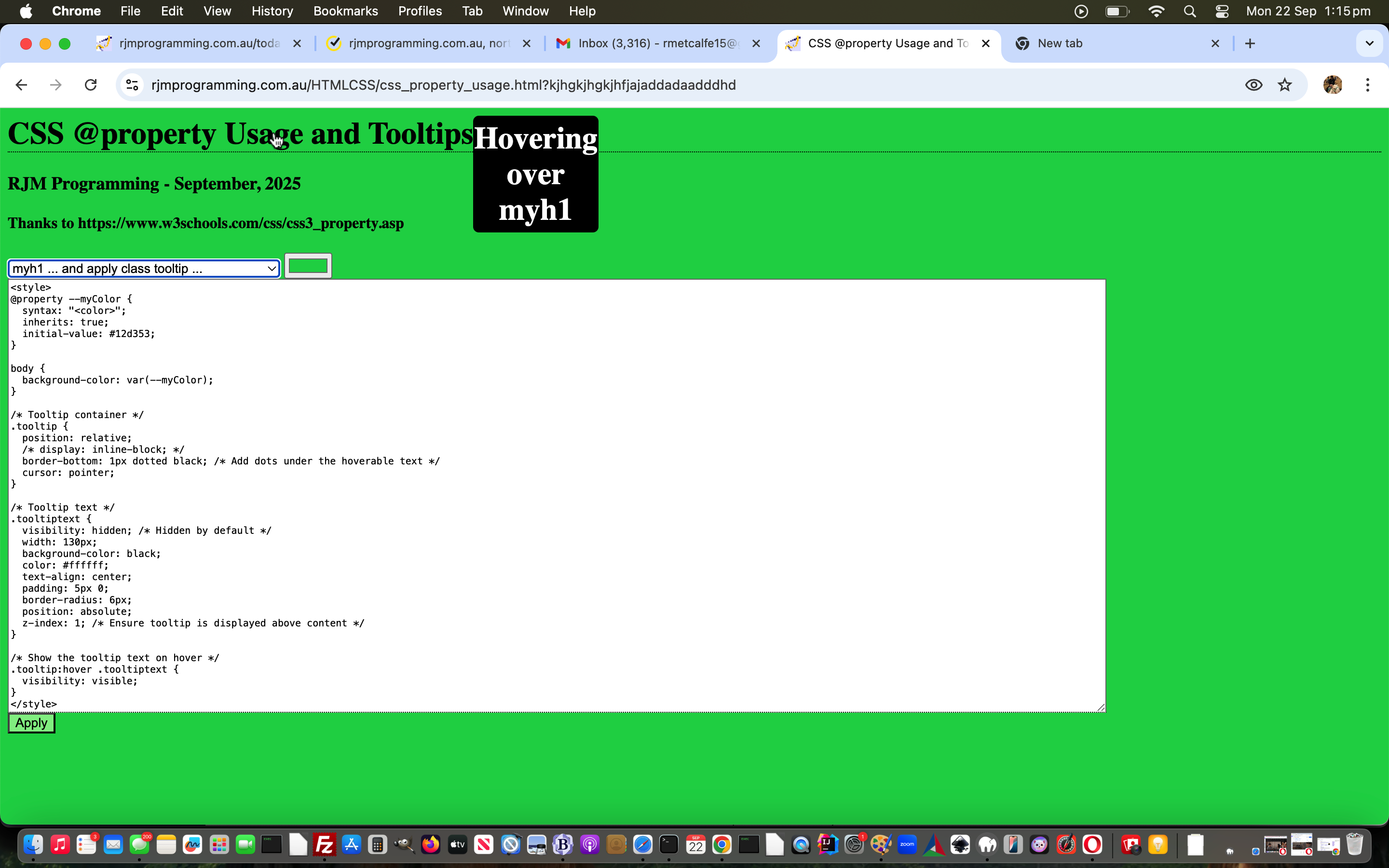 CSS Tooltip Primer Tutorial