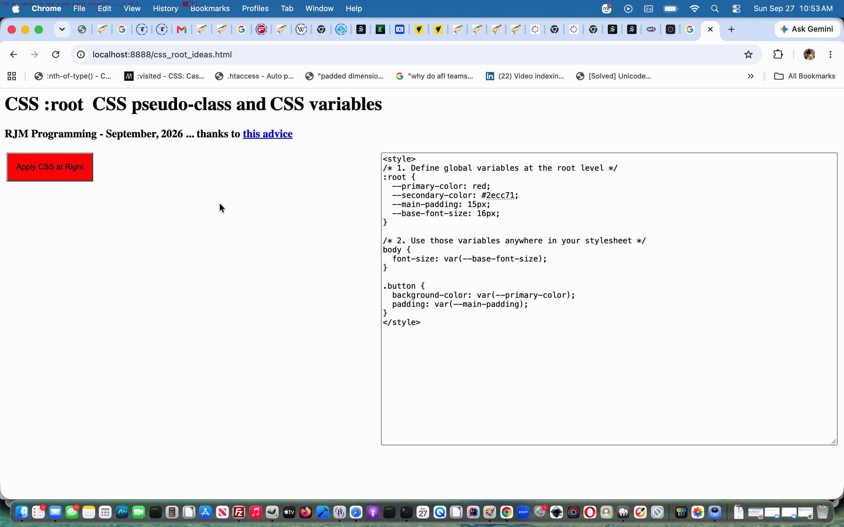 CSS Variables at the Root Level Tutorial CSS Variables at the Root Level Tutorial
