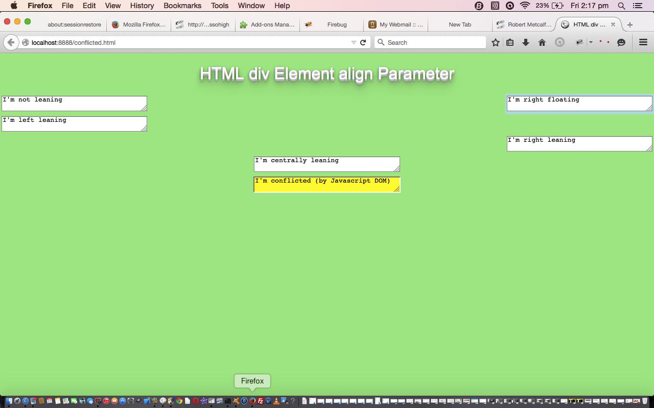 HTML div Element align Primer Tutorial