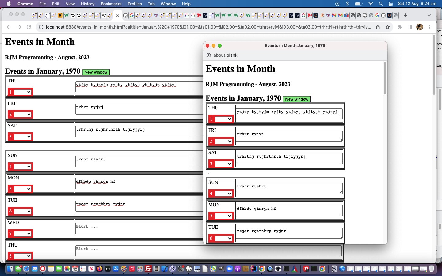 Event Calendar New Window Tutorial