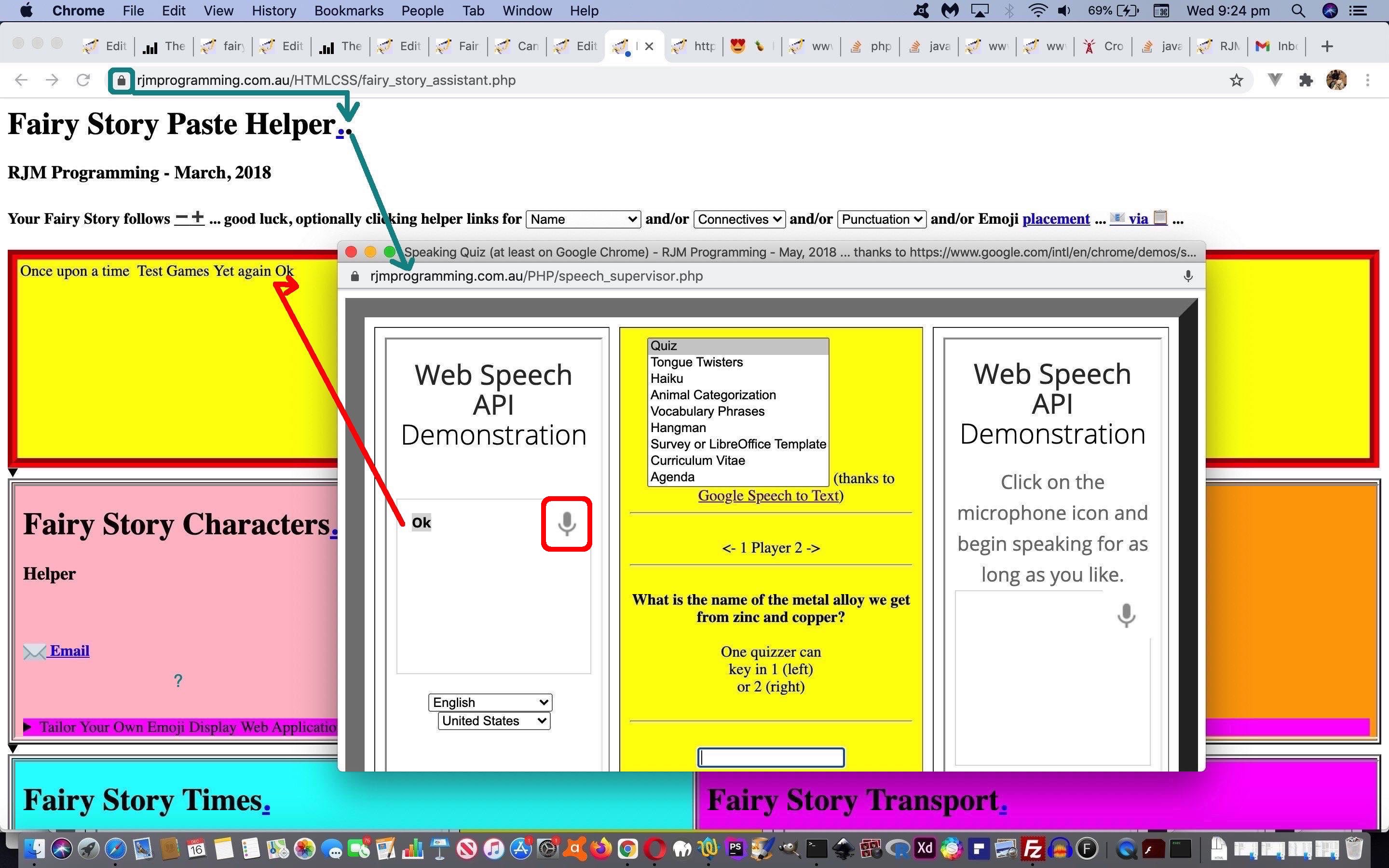 Fairy Story Names and Connectives and Punctuation Dropdown Helpers Tutorial