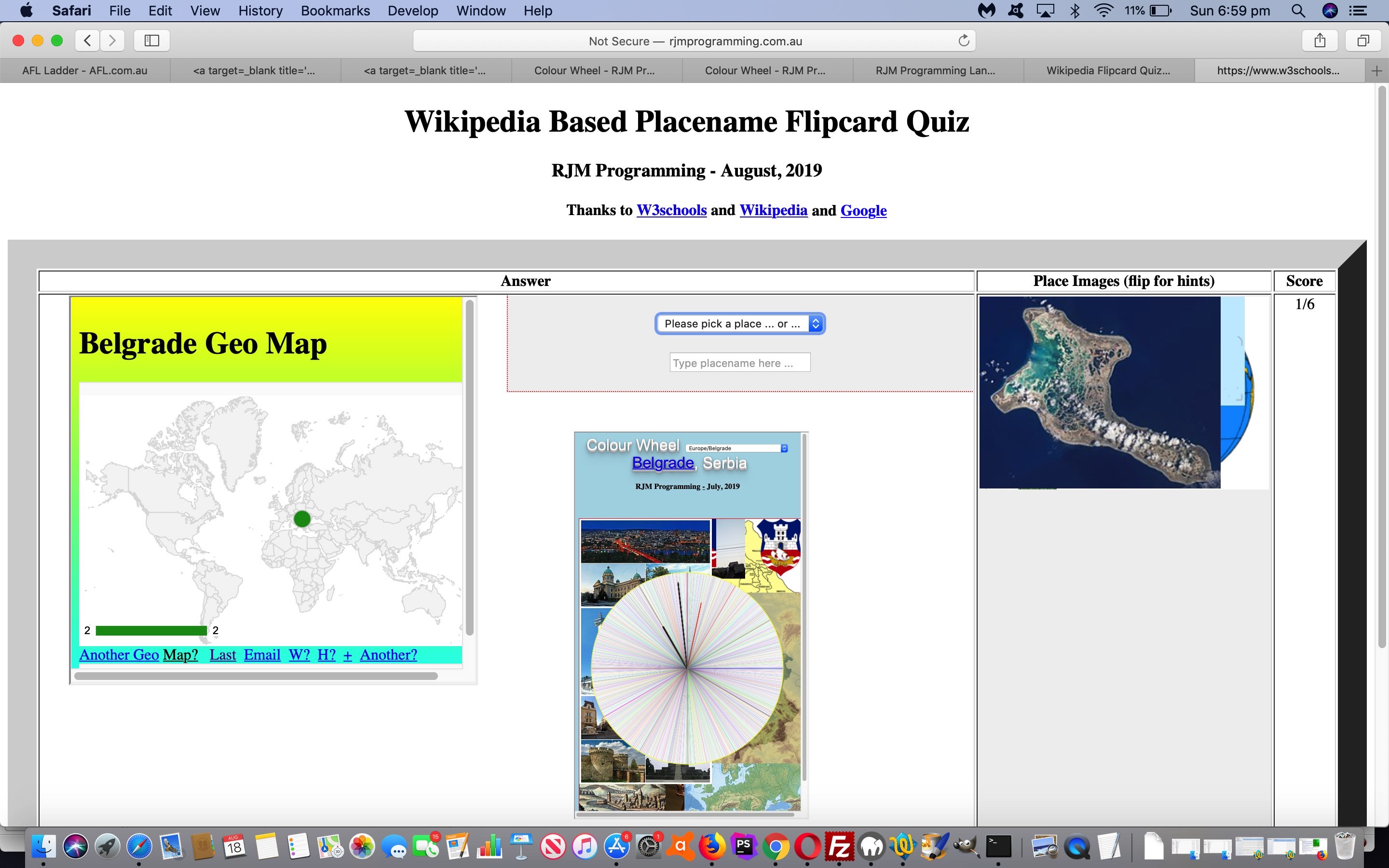 Wikipedia Flipcard Quiz Google Charts Tutorial