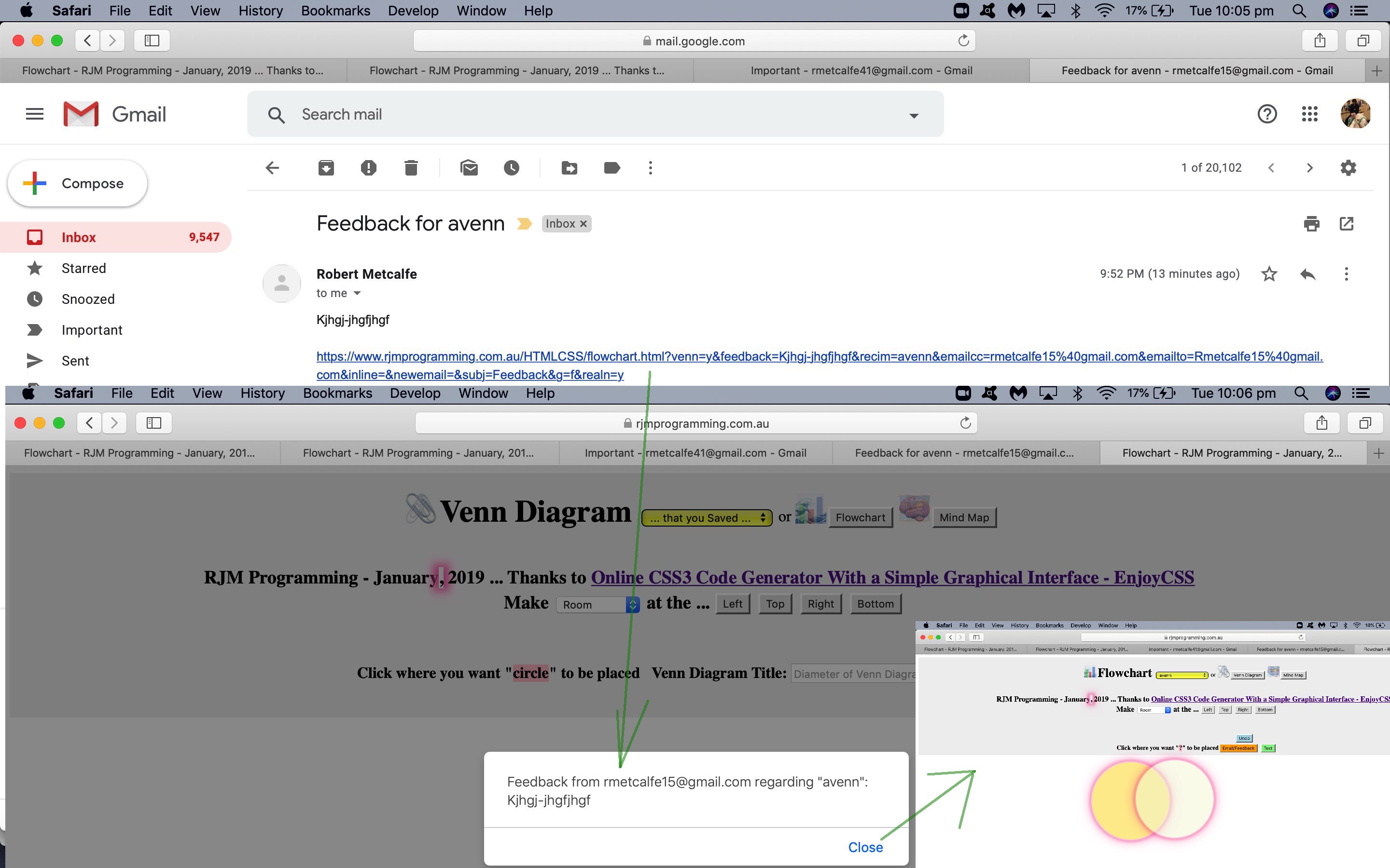 Mind Map and Flowchart and Venn Diagram Feedback Primer Tutorial