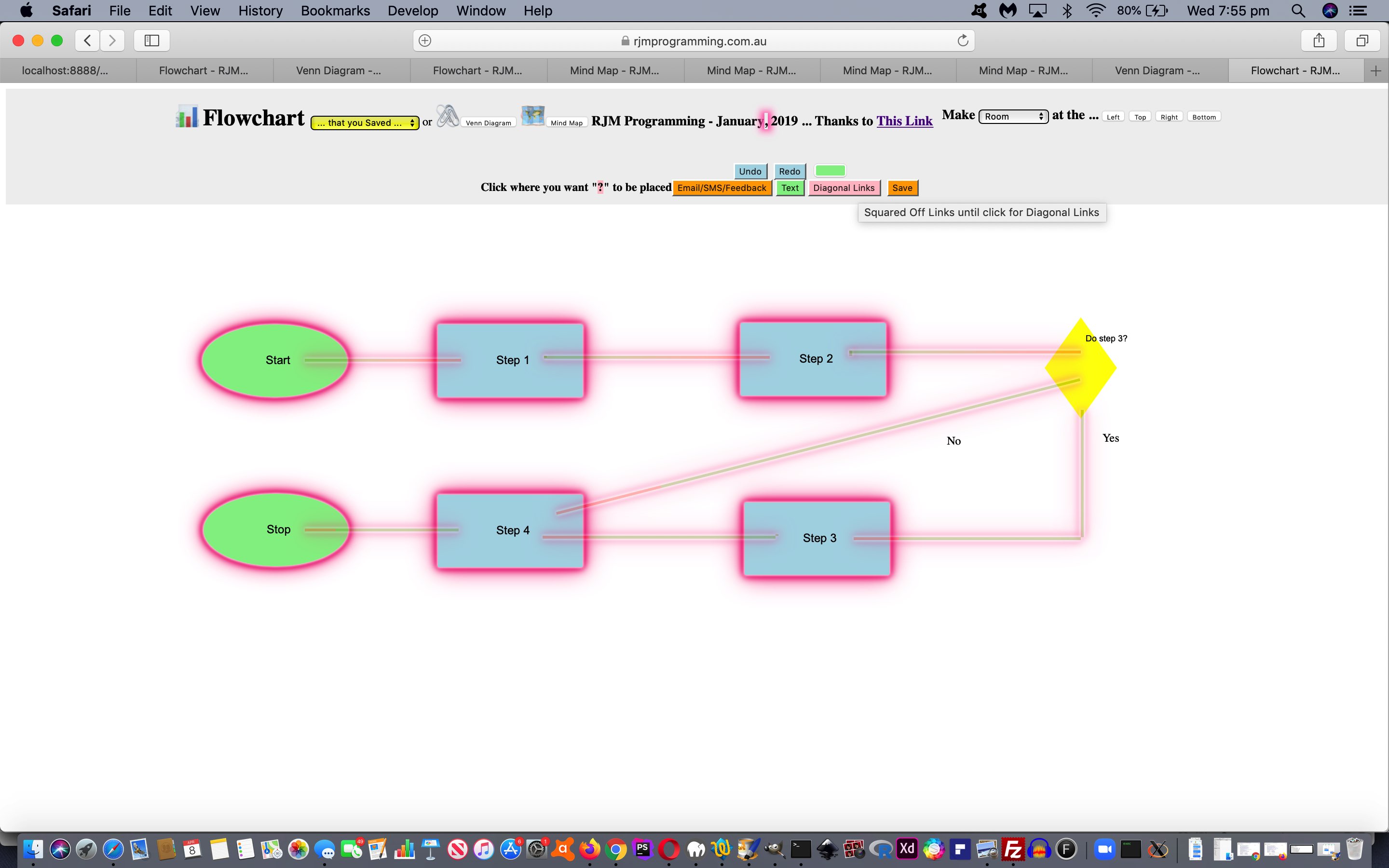 Mind Map and Flowchart and Venn Diagram Squared Off Tutorial