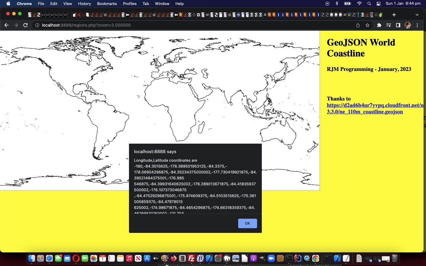 GeoJson World Coastline Primer Tutorial