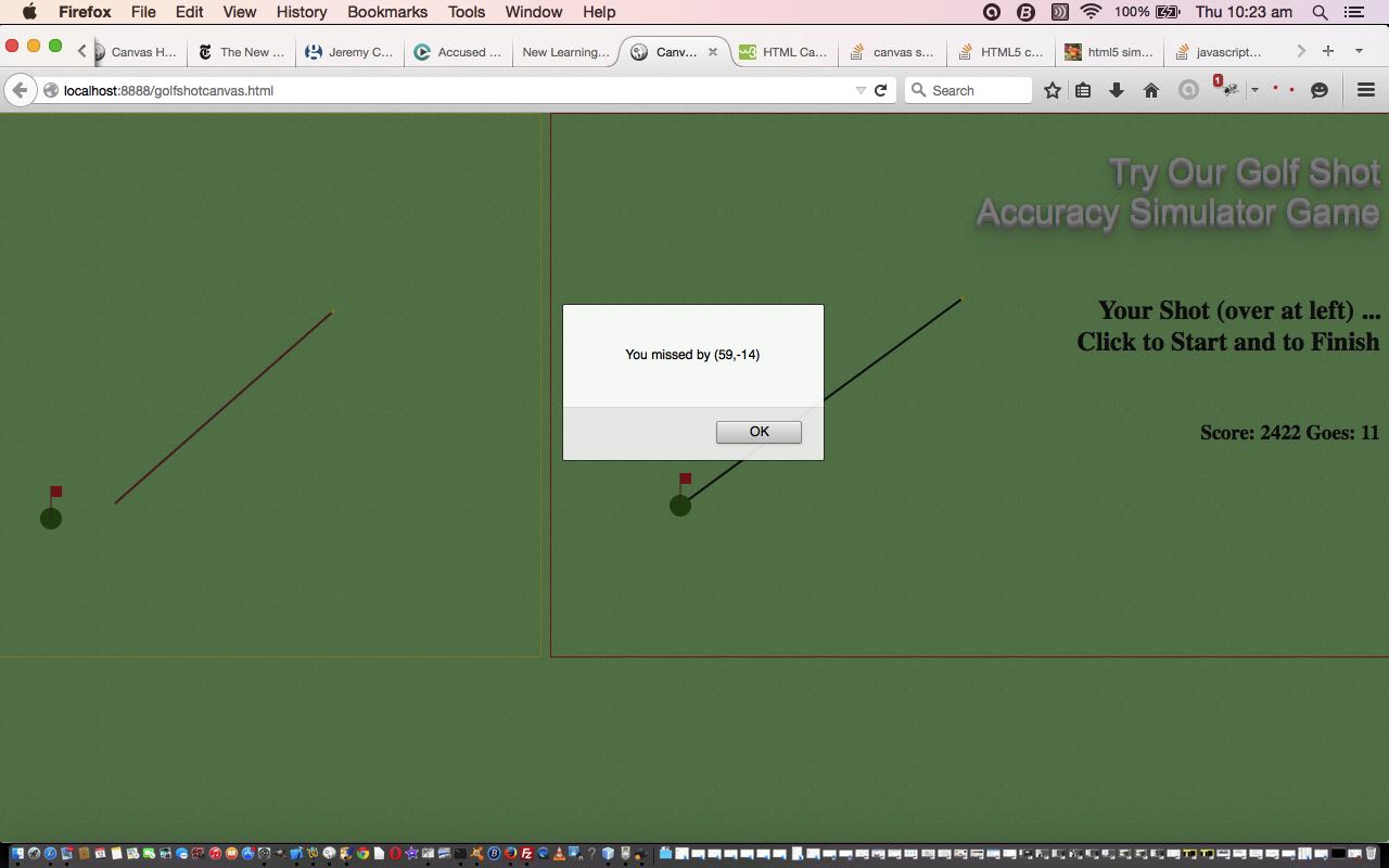 HTML Canvas Golf Accuracy Game Primer Tutorial