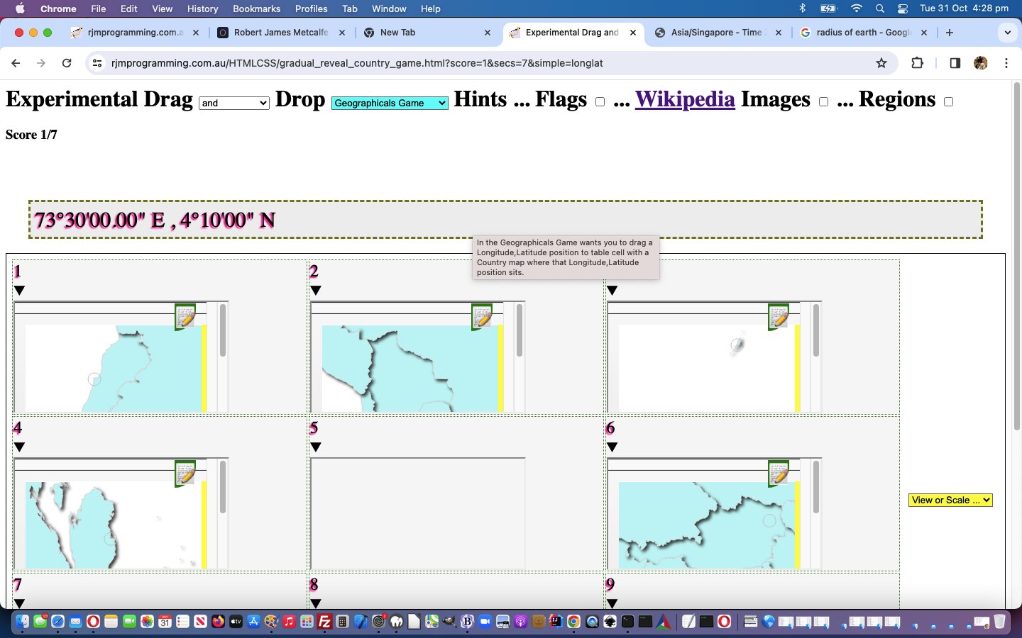 Javascript Lazy Evaluation Geographicals Game Tutorial