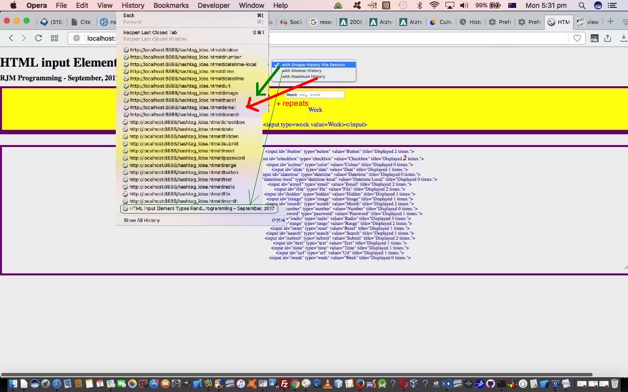 HTML Input Element Types Randomized History Tutorial