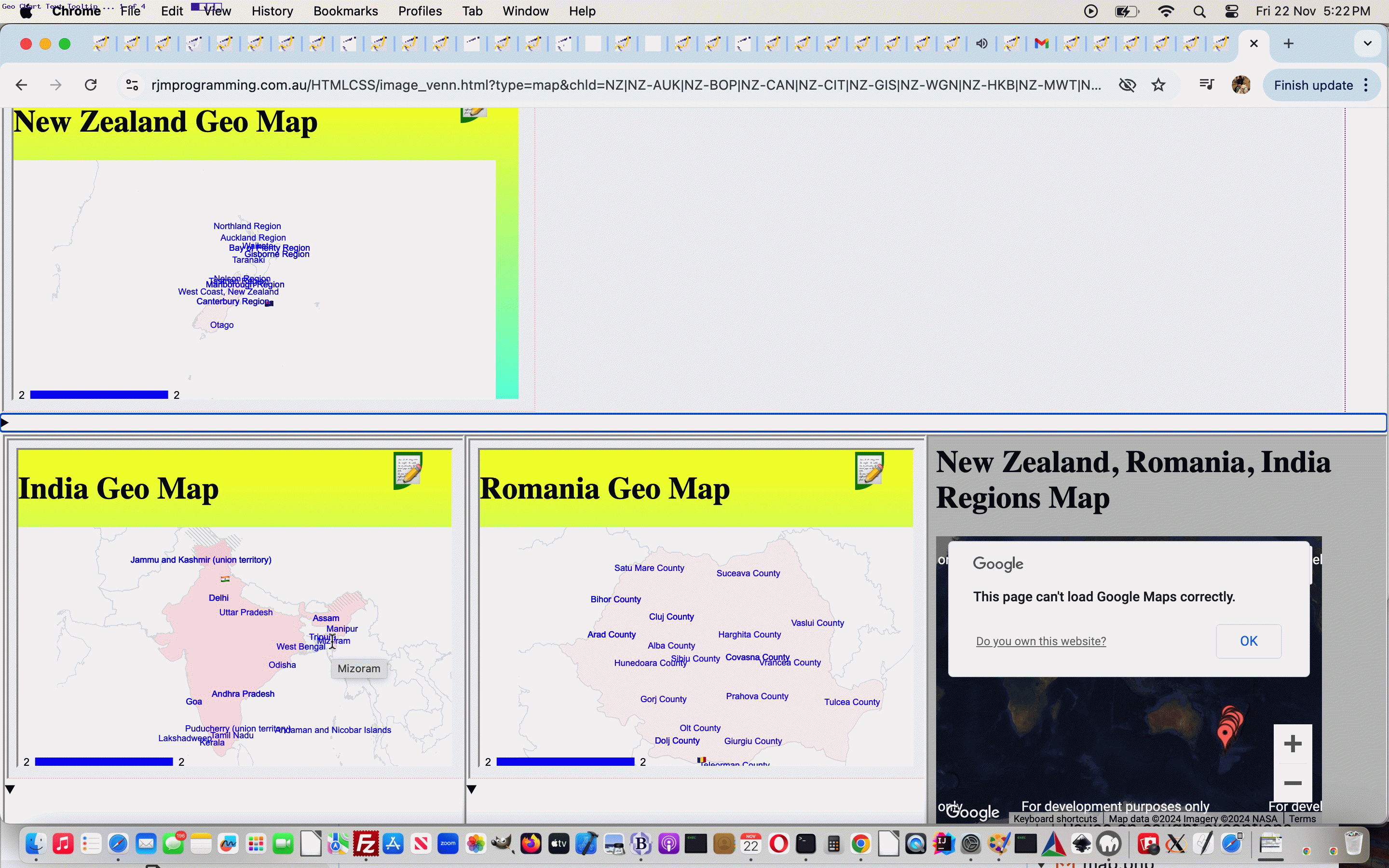 Regional Text Google Chart Text Tooltip Tutorial