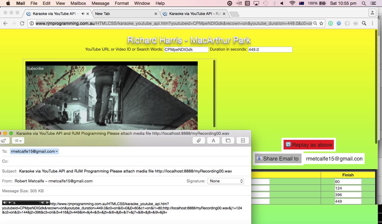 Karaoke via YouTube API in Iframe Email Tutorial