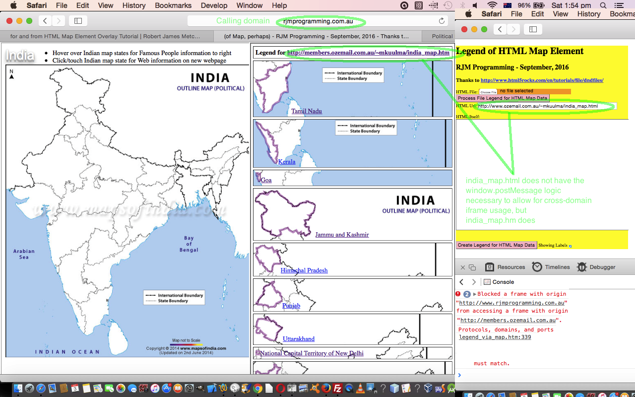 Legend for and from HTML Map Element Cross-Domain Tutorial