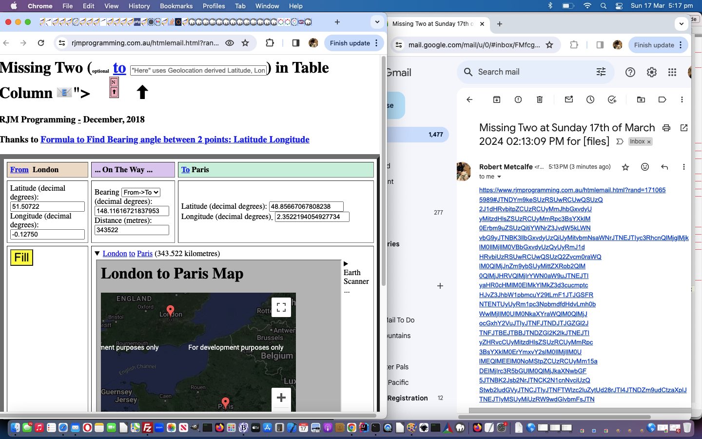 Earth Bearing Distance Missing Two Hashtagged Mailto Sharing Tutorial