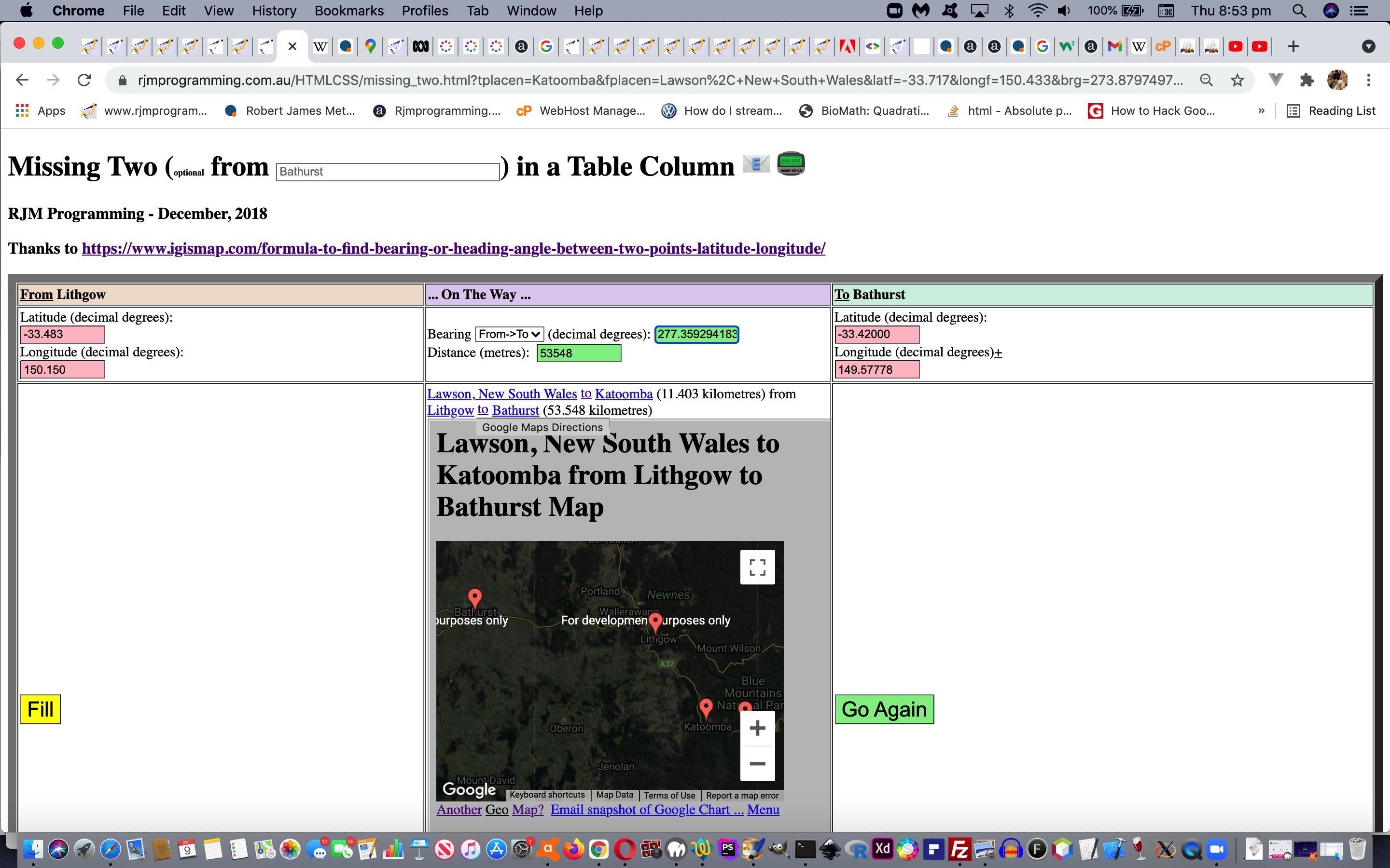 Earth Bearing Distance Missing Two Trip Details Summary Tutorial