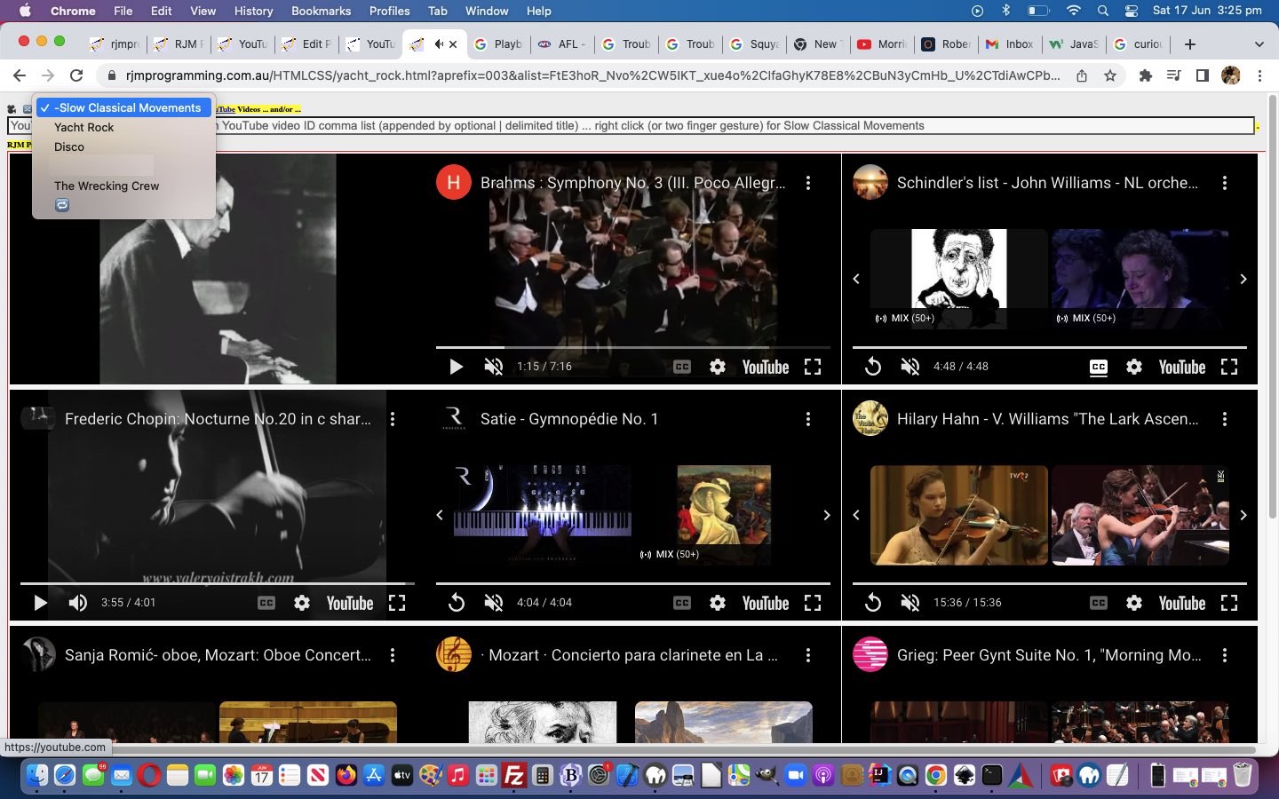 YouTube Music Video External Javascript More Genericization Tutorial