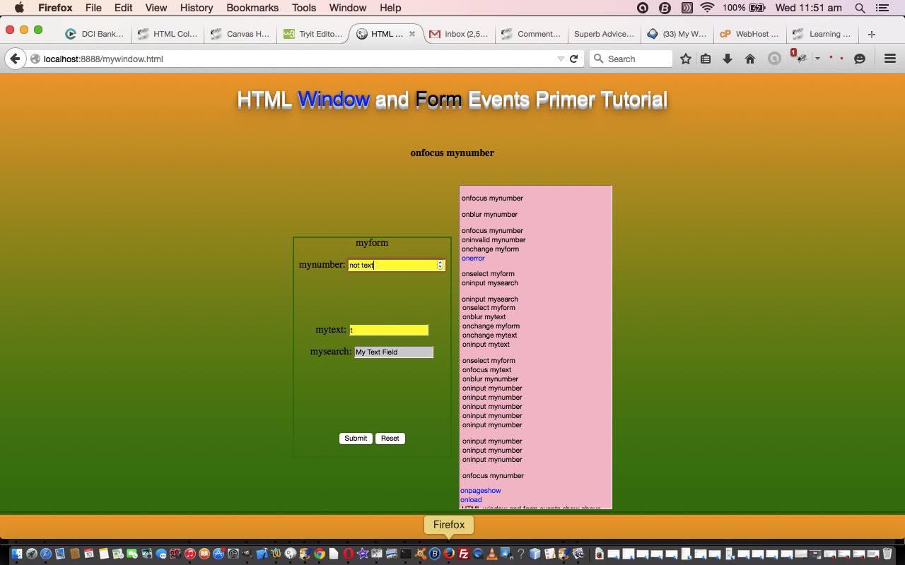 HTML Window Events Primer Tutorial