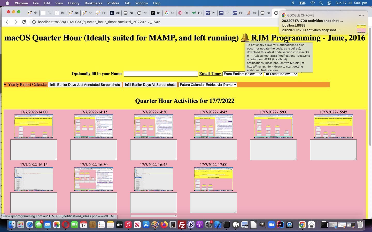 MAMP Timekeeping Web Application PHP Notifications Tutorial