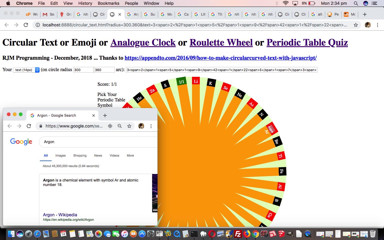 Circular Text or Emoji Periodic Table Quiz Tutorial