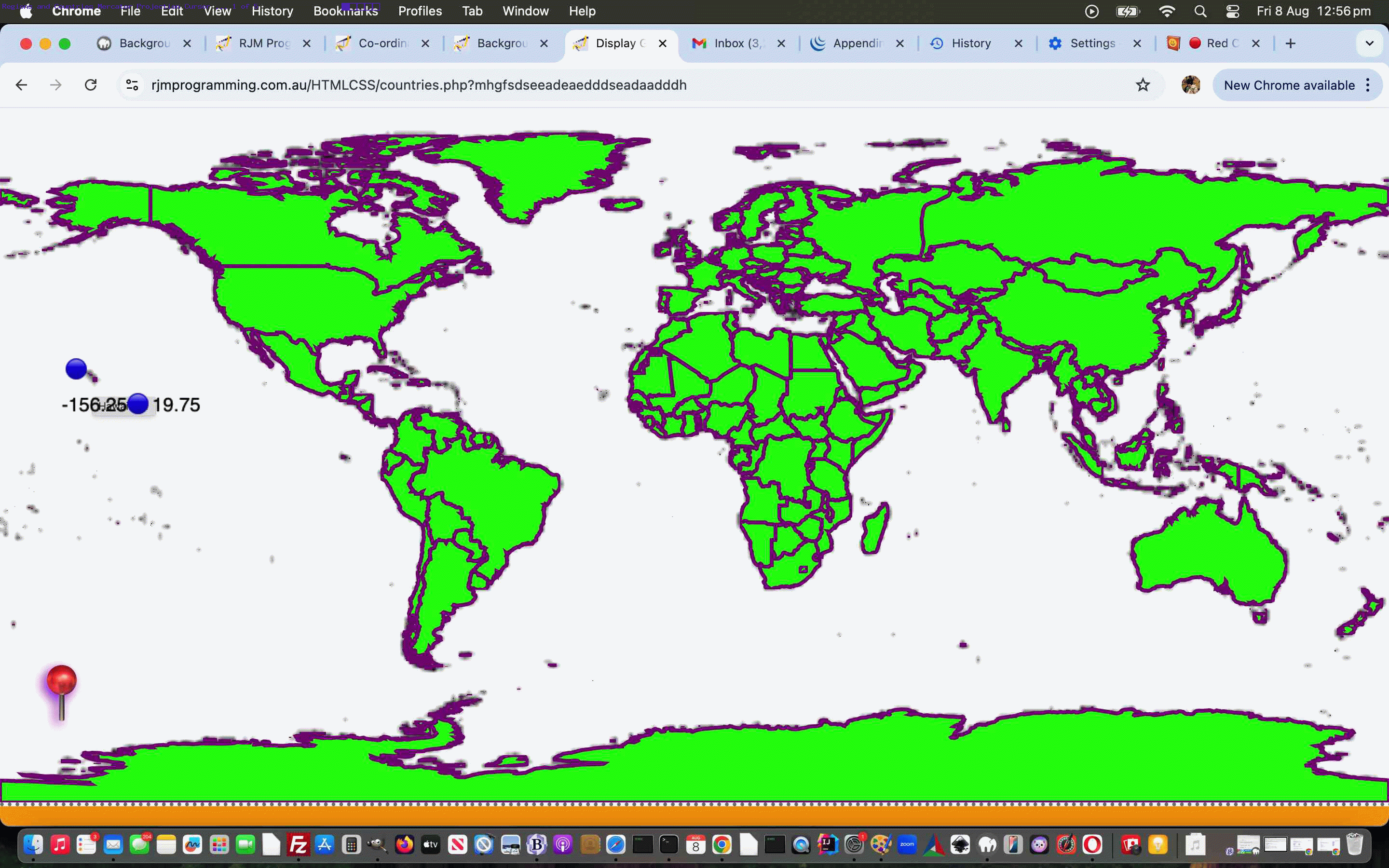 Co-ordinate Cursor Mercator Projection External Javascript Tutorial