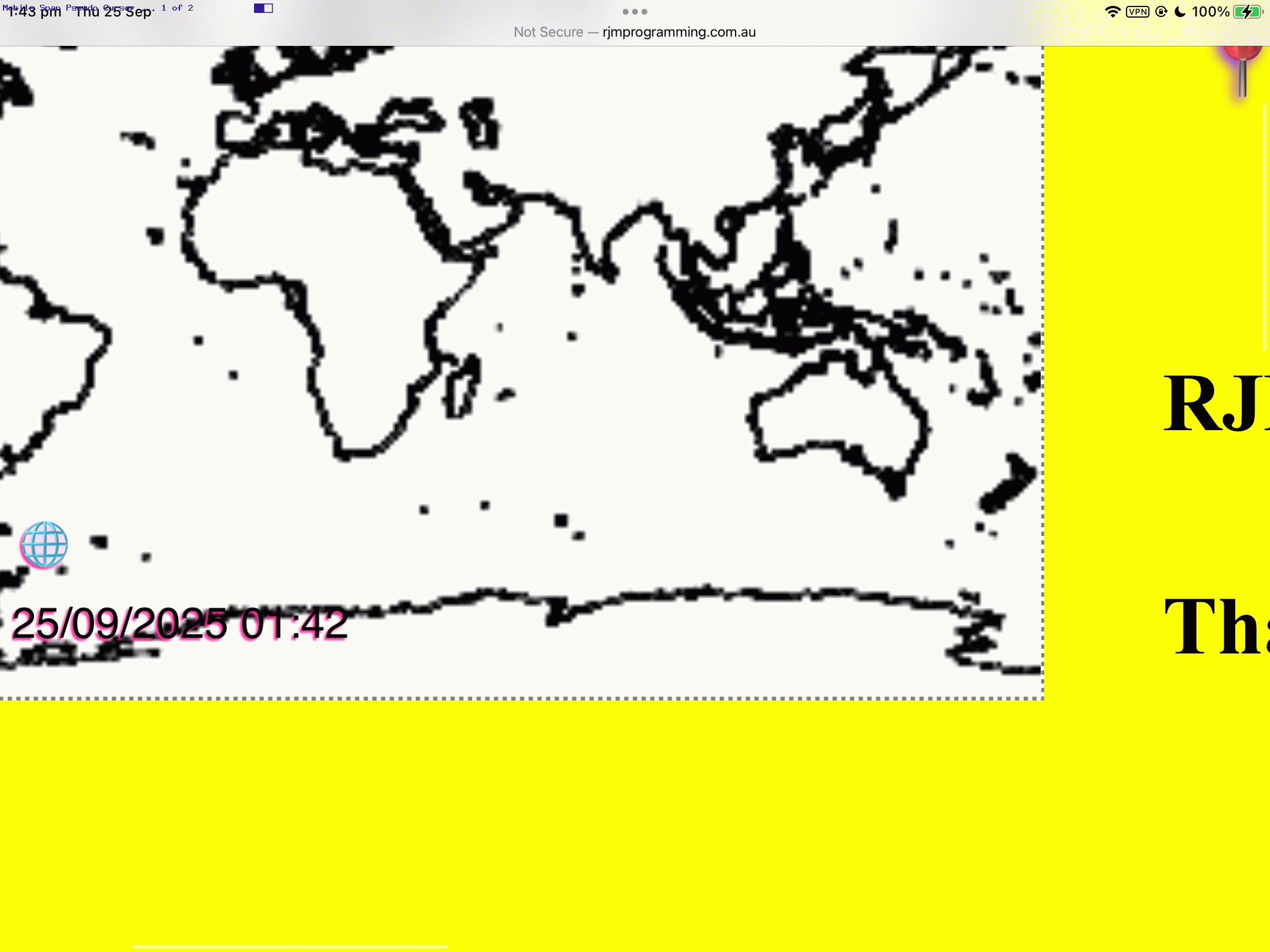 Co-ordinate Cursor Mercator Projection TimeZone DateTime Tutorial