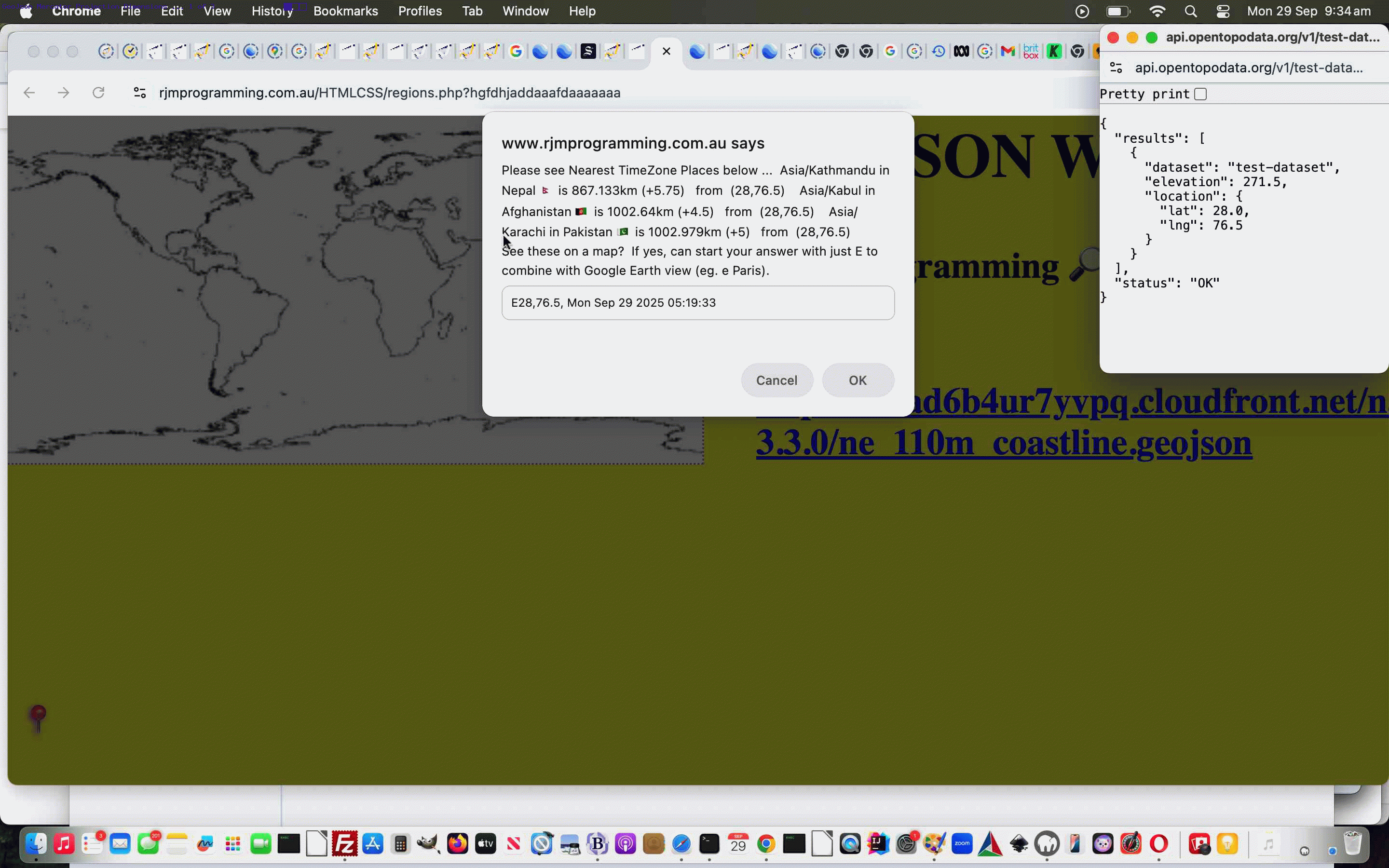 Co-ordinate Cursor Mercator Projection Dimensions Tutorial
