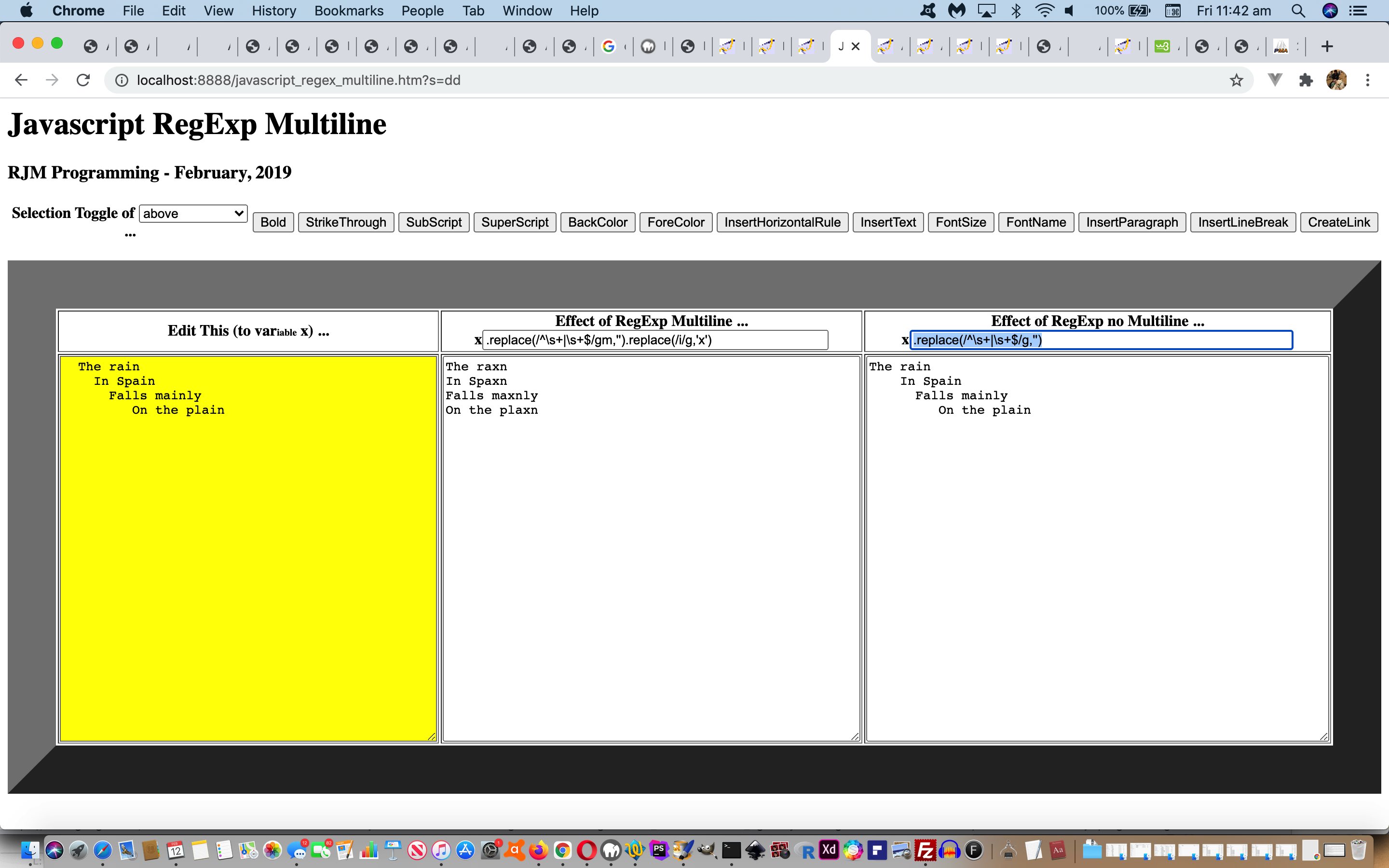 Javascript User Definable Replace RegExp Multiline Tutorial