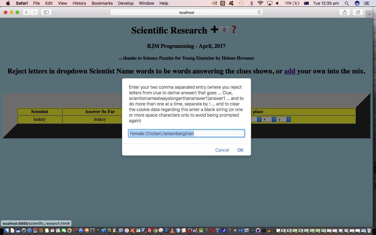 Scientific Research Game PHP Tutorial
